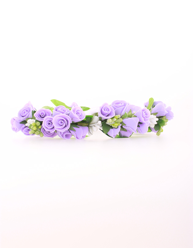 Rochelle Floral Crown in Violet